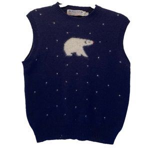 Vintage Robert Scott LTD. 100% Shetland Wool Polar Bear Sweater Vest